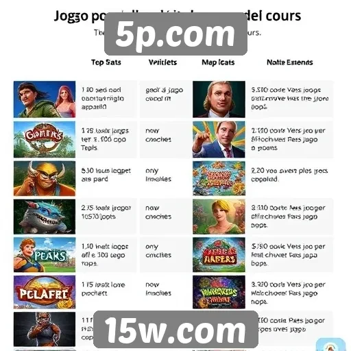 Comparação de jogos populares no 5p.com